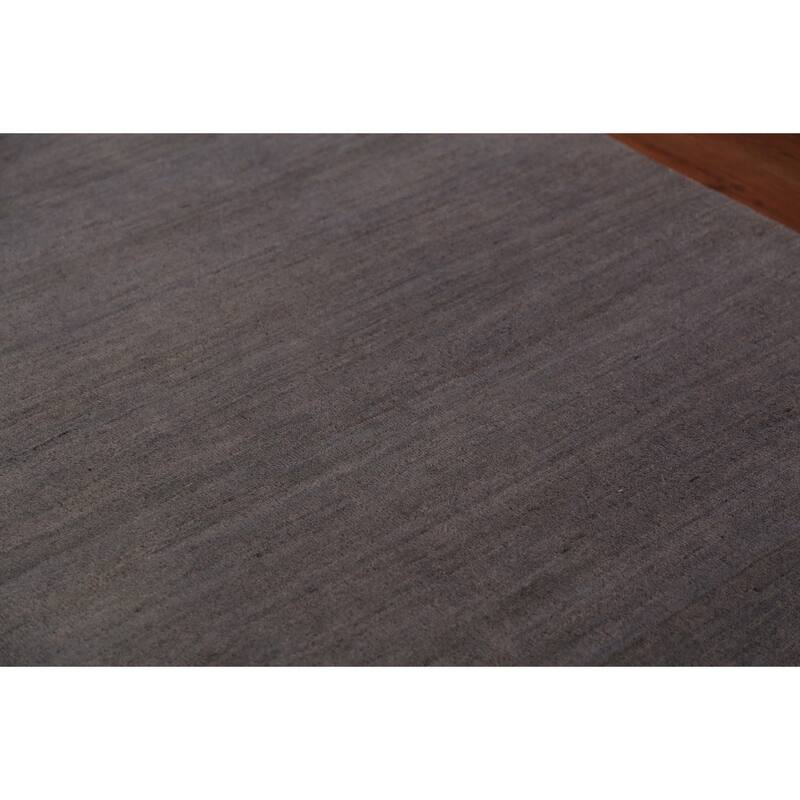 Modern Grey Gabbeh Oriental Area Rug Handmade Wool Carpet - 5'0" x 6'9"