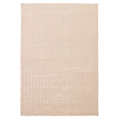 ECARPETGALLERY Hand Loomed Kashkuli Gabbeh White Viscose Rug - 5'6 x 7'10
