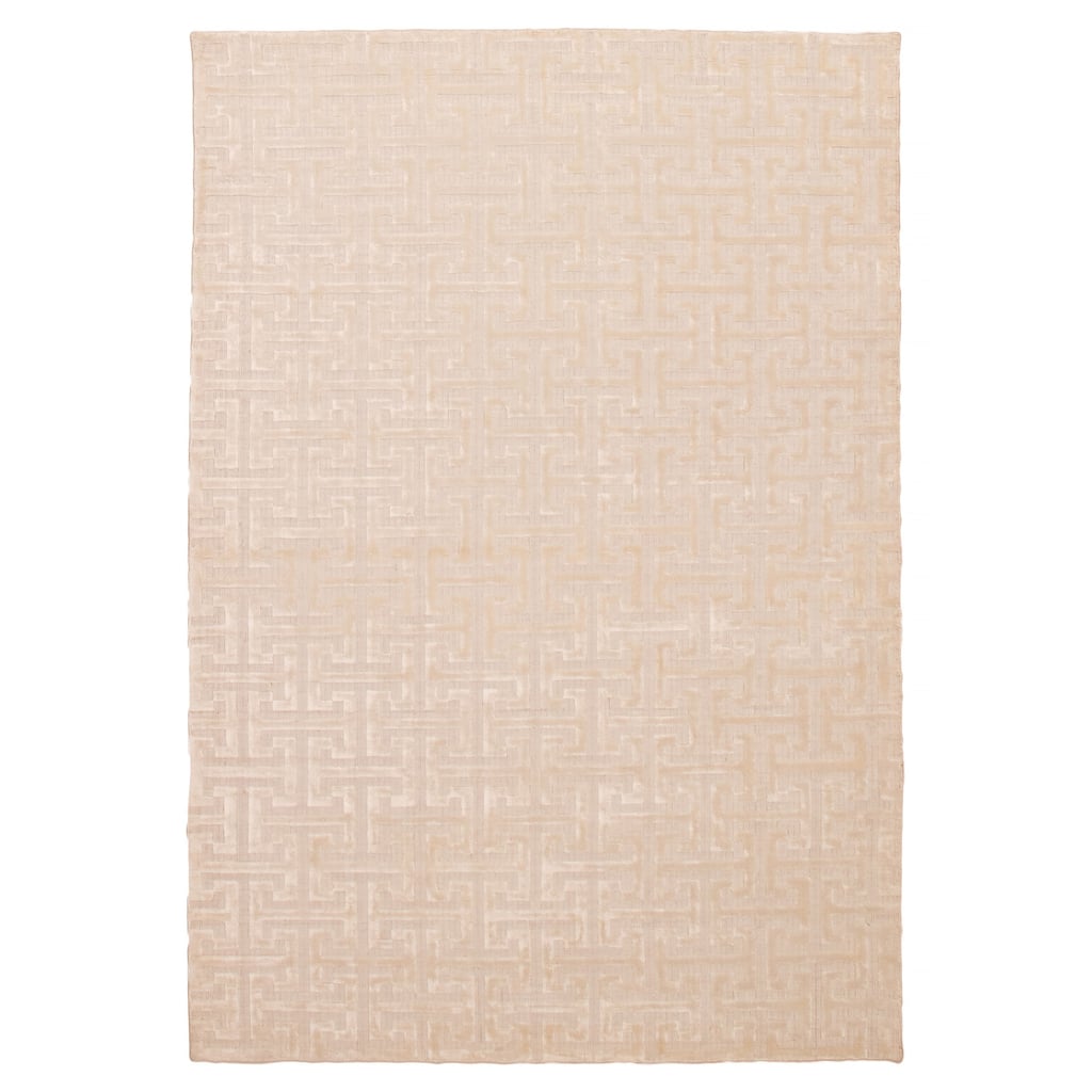 ECARPETGALLERY Hand Loomed Kashkuli Gabbeh White Viscose Rug - 5'6 x 7'10