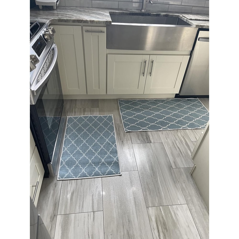 Sussexhome Non Skid Washable Kitchen Runner Rugs Set of 2 - Set of 44 x 24 and 31.5 x 20 Inches