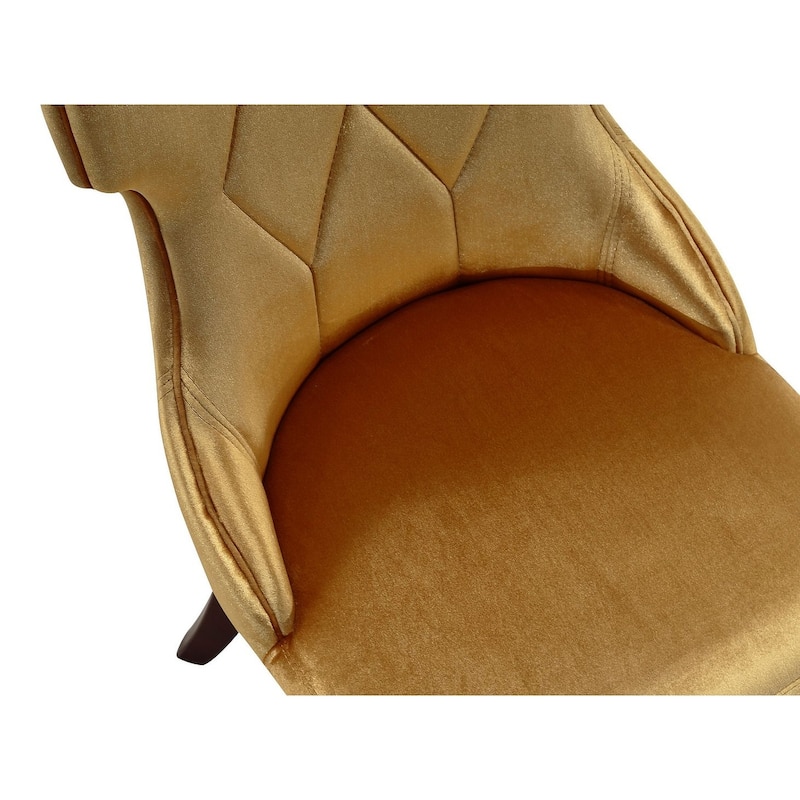 Reine Black and Walnut Velvet Dining Chair (Set of Two)