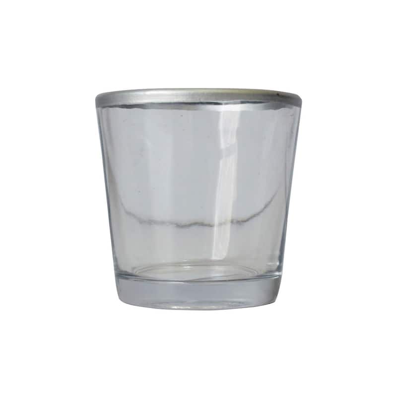 Glass Silver Rim T-Light- A
