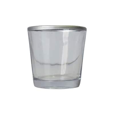 Glass Silver Rim T-Light- A