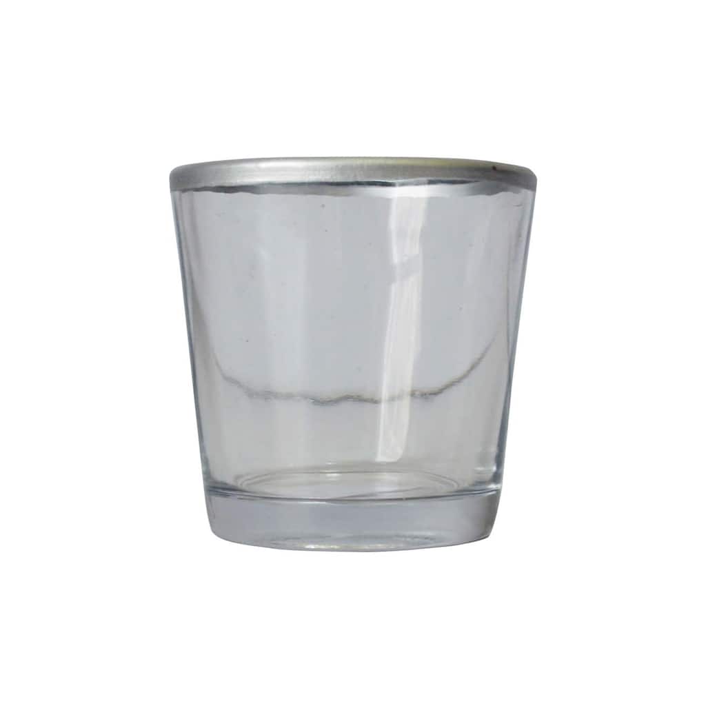 Glass Silver Rim T-Light- A
