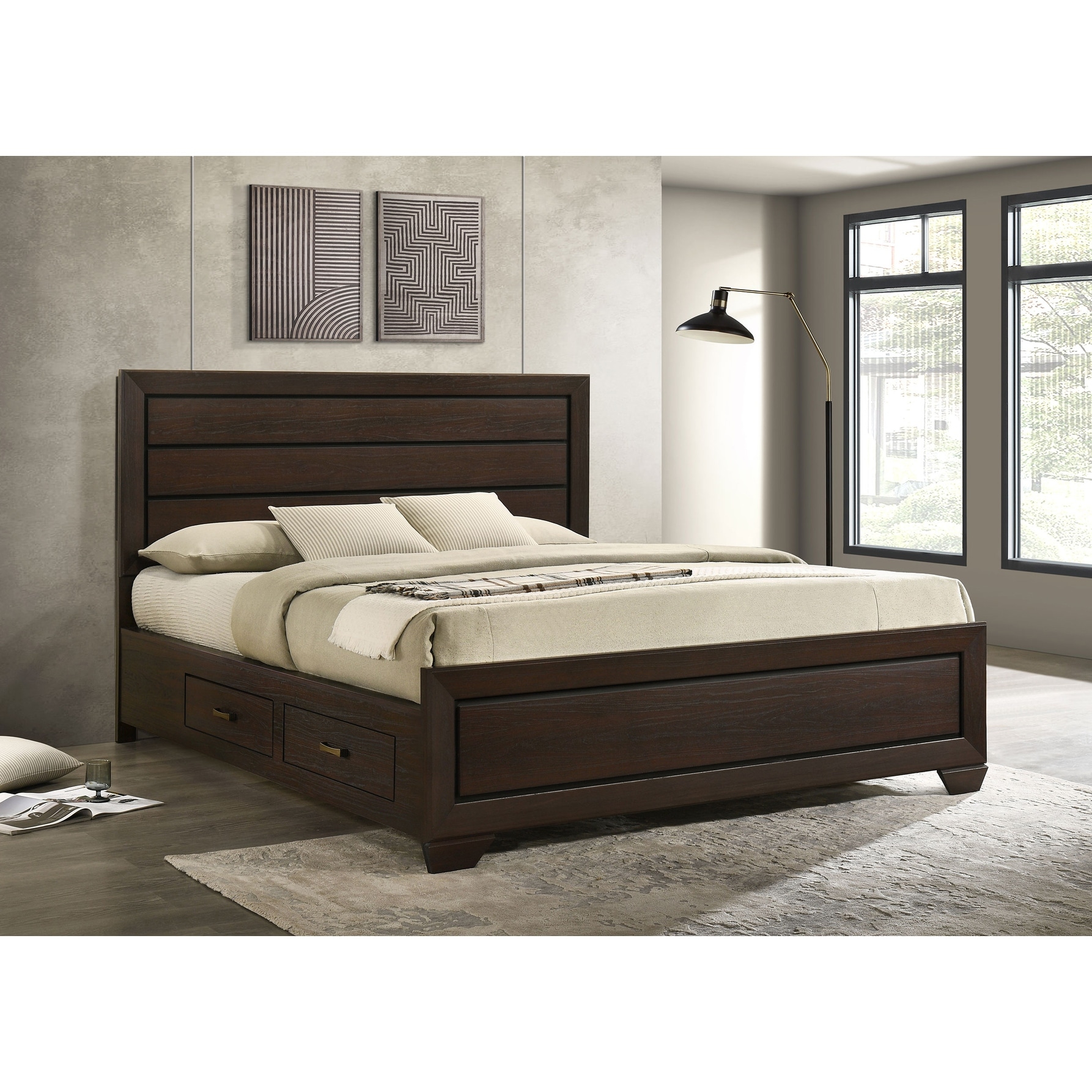 Kauffman Wood Storage Panel Bed
