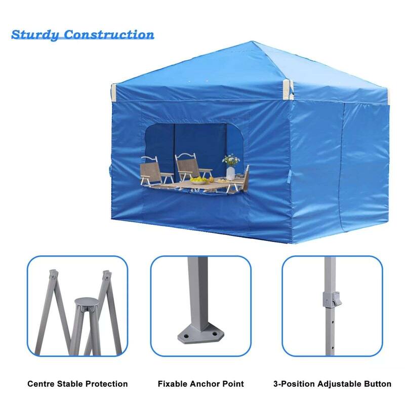 Aoodor 10x10 FT Pop-Up Canopy Tent with Roller Bag and Curtain