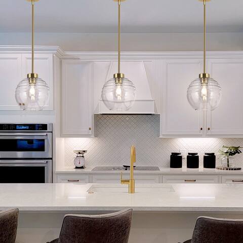 Cavitt Modern Contemporary Large Pendant Lights LED Dimmable 10.6'' Chic Glass Globe Island Lighting - D 10.6'' x H 74.4''