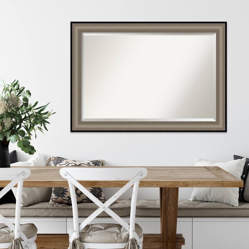 Beveled Wall Mirror - Imperial Pewter Black Frame