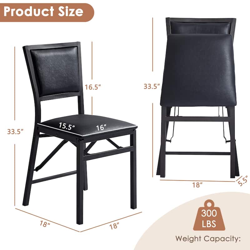 VECELO Folding Dining Chairs Set of 2/4/6 with Cushion Parson Classic Upholstered Folding Chairs,Modern 33" Parson Chairs