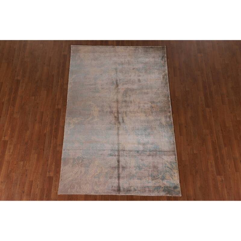 All-Over Abstract Modern Area Rug Handmade Wool Carpet - 5'1" x 7'11"