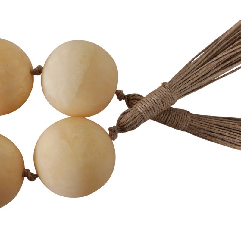 Resin Modern Decorative Beads with Jute Detailing and Textured Accents