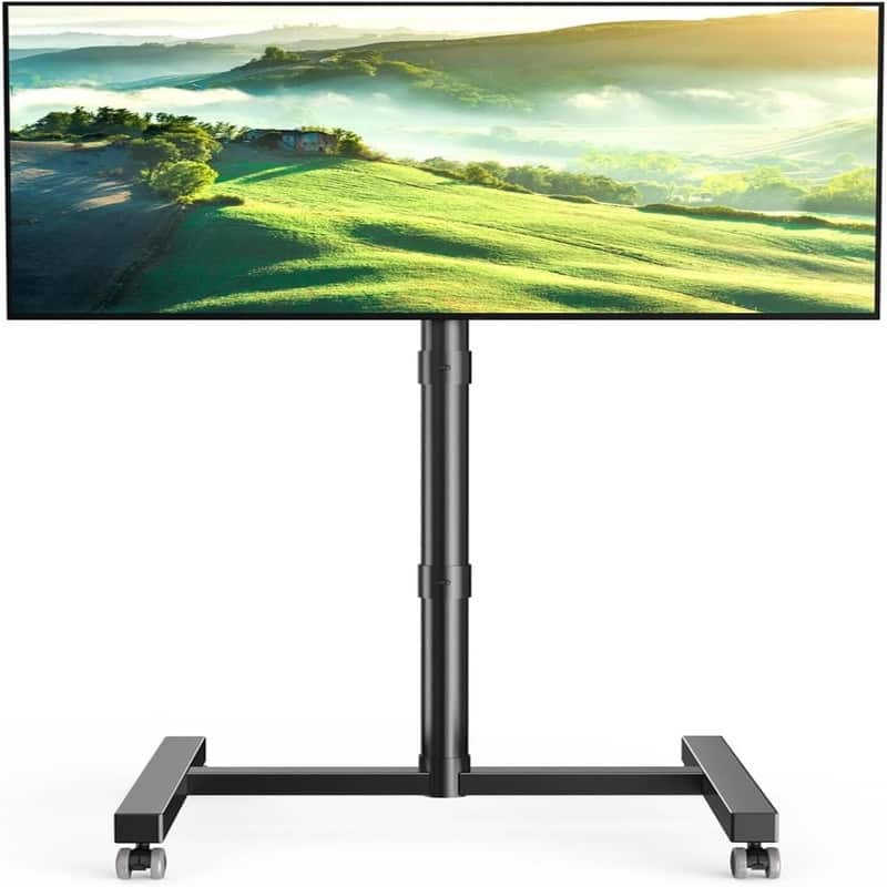 FORGING MOUNT Mobile TV Cart with Wheels - Black