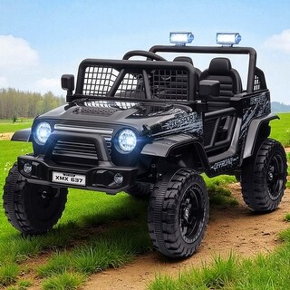 12V Kids Ride-On Truck with Parent Remote Control, 4 Suspension Wheels, LED Lights, 3 MPH Max Speed for 3-6 Years
