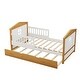 preview thumbnail 6 of 7, Twin Size Wood House Bed with Trundle and Fence Guardrails