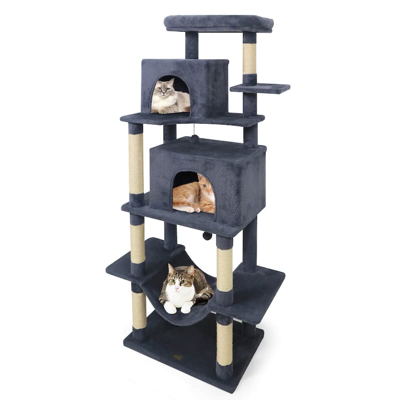 Costway 70” Large Cat Tree for Indoor Cats with Plush Top Perch, Dual - See Details