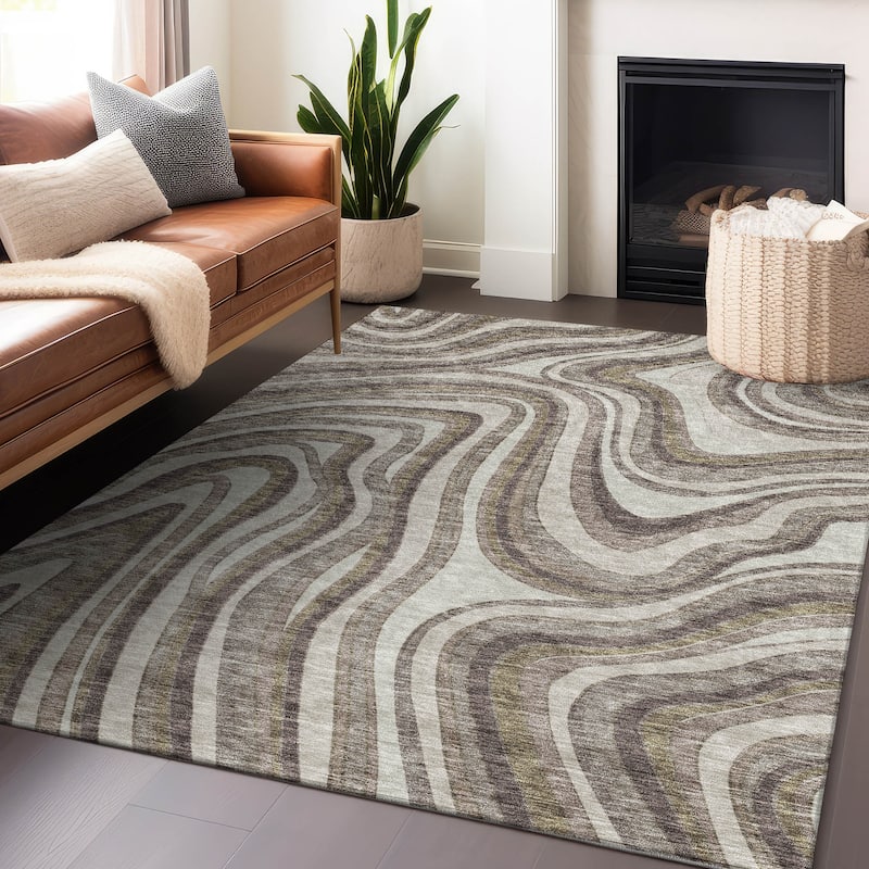 Premium Washable Super Soft Modern Waves Mayfield Rug