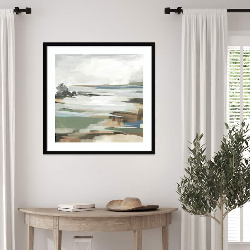 Tranquil Shoreline Reflections No. 2 by Lera Wood Framed Wall Art Print