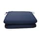 18-inch Square Solid-color Sunbrella Outdoor Seat Cushions (Set of 2) - Canvas Navy