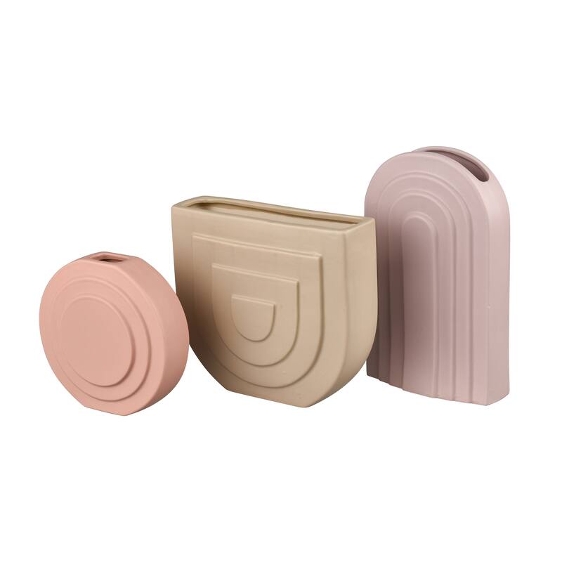 Elk Home Corin Light Pink Earthenware 5.5 Inch Wide Vase