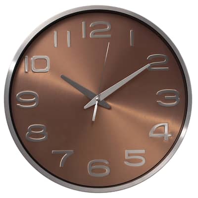 Aluminum Round Wall Clock - Modern Decor for Living Room, Kitchen, or Dining Room - 12 in Decorative Timepiece with Sleek Design