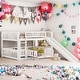 preview thumbnail 31 of 42, Full over Full Low Bunk Bed With Slide,Fence and Ladder for Bedroom White