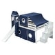preview thumbnail 5 of 32, Full Loft Bed with Tent & Tower, Castle Design, Blue, Fun & Spacious