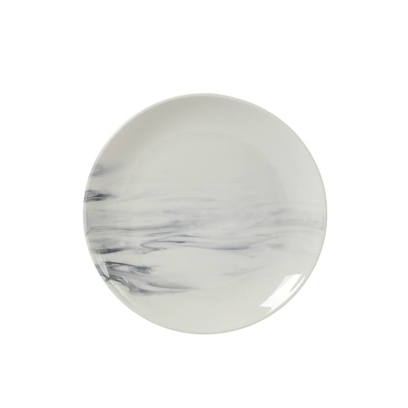 Gibson Home Cloudlight 12 Piece Plates and Bowls Dishes - Decorated Porcelain Ceramic Dinnerware Set - Service for 4