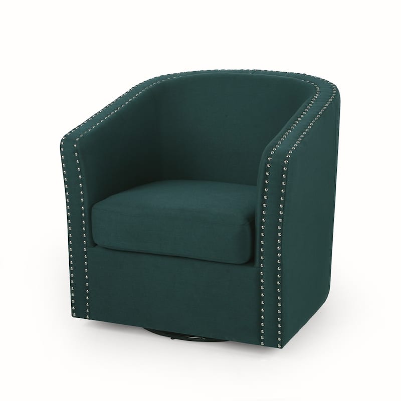 Linen Swivel Chair With Iron Legs