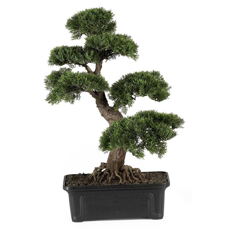 2' Artificial Cedar Bonsai Silk Plant