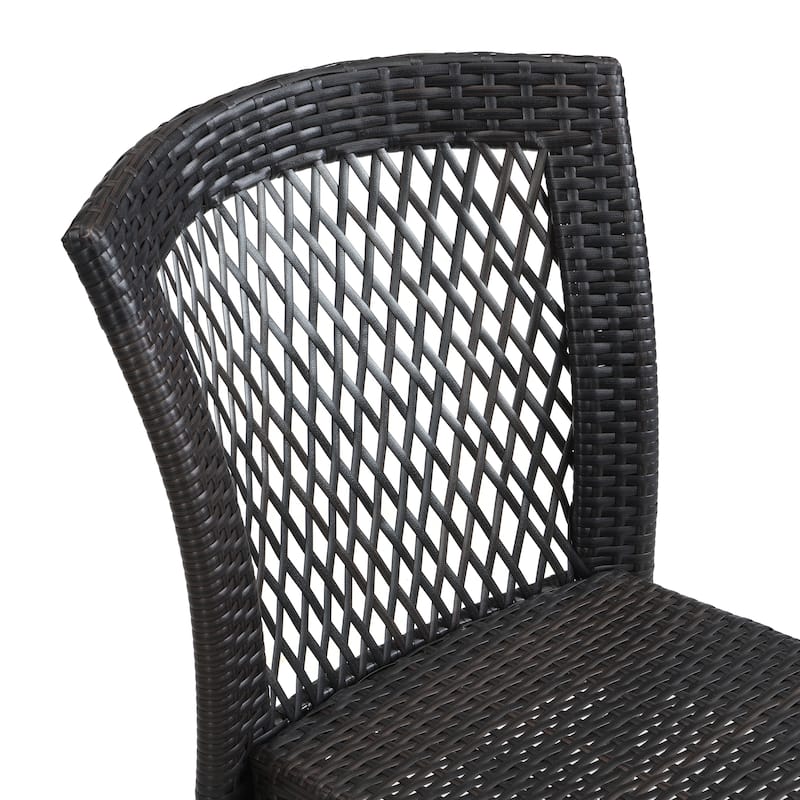Outdoor Dining Chairs Set Of 2,Stackable Chairs With Uv-Resistant Pe Rattan And Steel Frame,Supports 400lbs