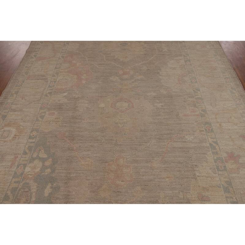 Earth Tone Oushak Vegetable Dye Area Rug Handmade Wool Carpet - 6'0"x 9'0"