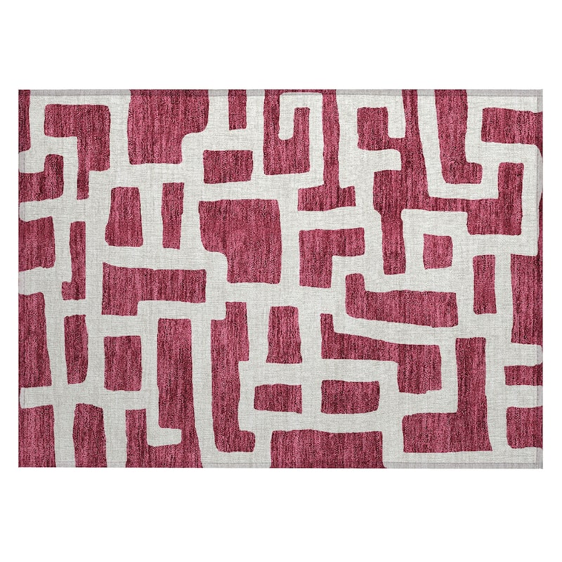 Machine Washable Indoor/ Outdoor Chantille Contemporary Geo Rug