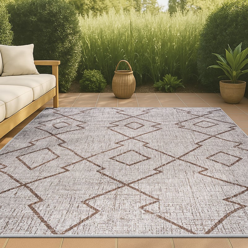 JONATHAN Y Derya Tribal Diamond Trellis Indoor/Outdoor Area Rug