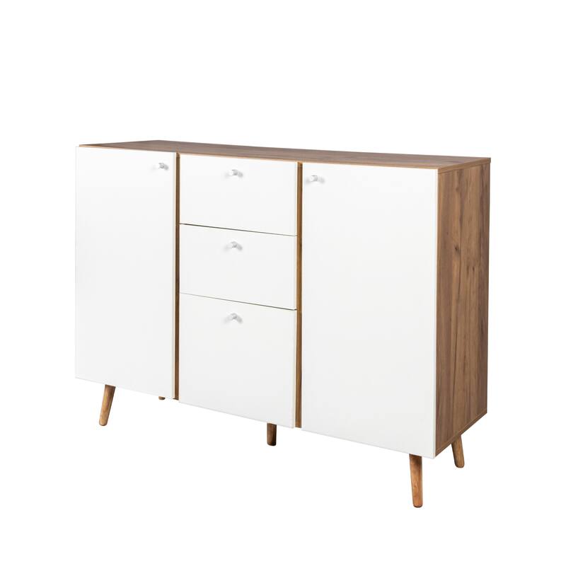 Sideboard Buffet Cabinet with 2 Doors, Accent Cabinet with 3 Drawers, Kitchen Storage Cabinet with Adjustable Shelves