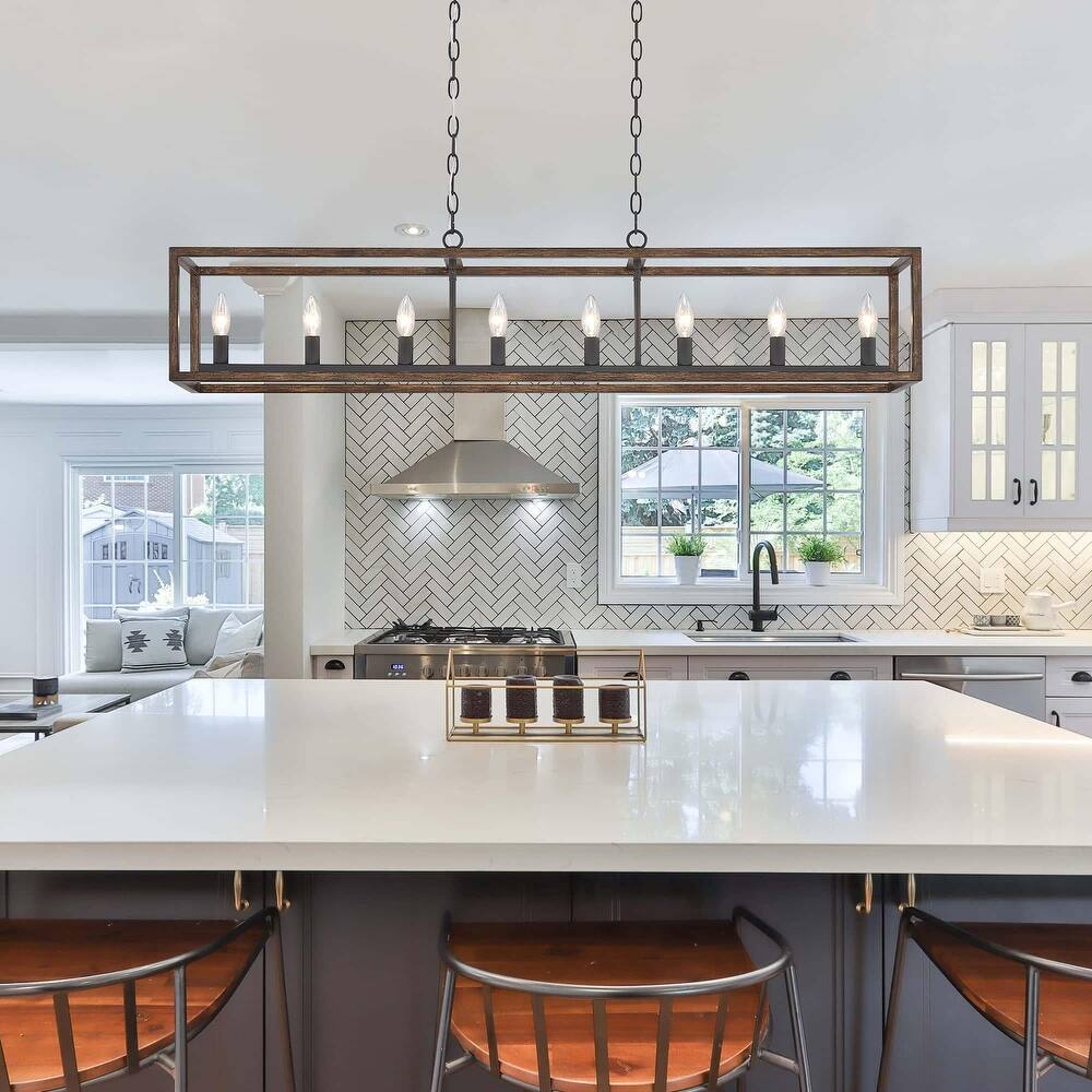 Acroma 8 - Light Kitchen Island Linear Chandelier-UL Certified