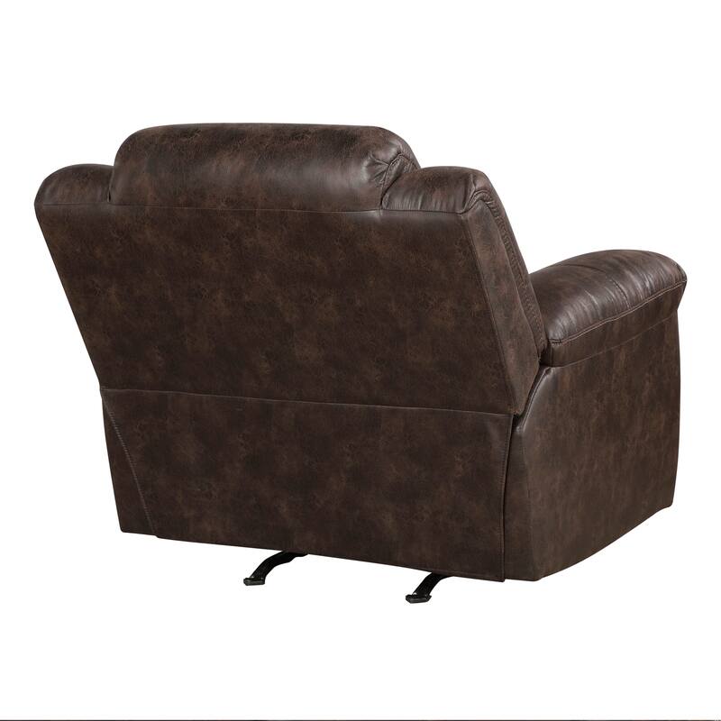 Alonzo 46" Polished Microfiber Rocker Manual Reclining Chair