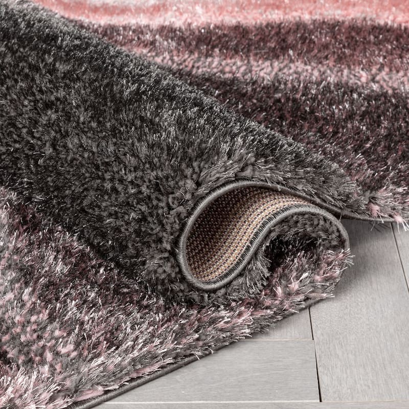 Well Woven San Francisco Luz Geometric Modern Carved Shag Area Rug