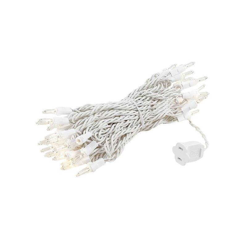 50 Light Christmas Mini Light Set, 25' Long - White