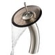 preview thumbnail 11 of 29, KRAUS Waterfall Vessel Bathroom Faucet Satin Nickel brown clear small glass