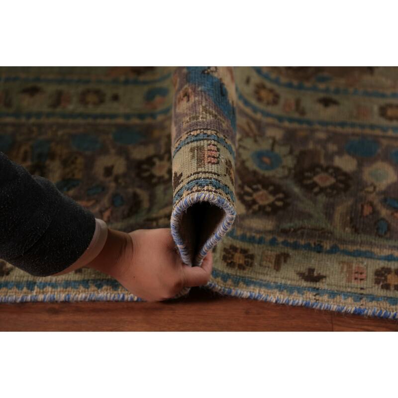 Floral Tabriz Persian Rug Traditional Hand-Knotted Wool Carpet - 9'7"x 12'4"