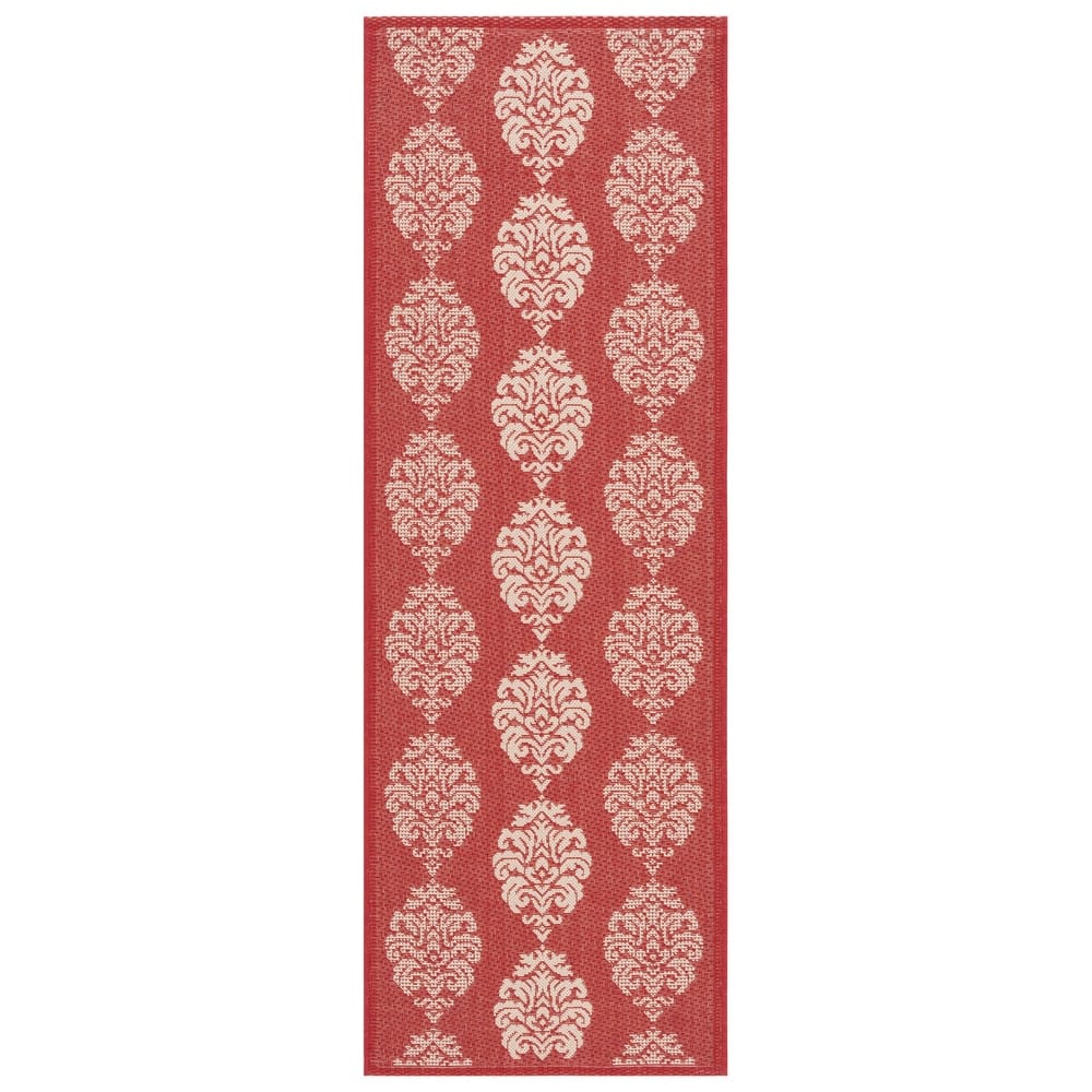 SAFAVIEH Courtyard Pauley Damask Indoor/ Outdoor Waterproof Patio Backyard Rug