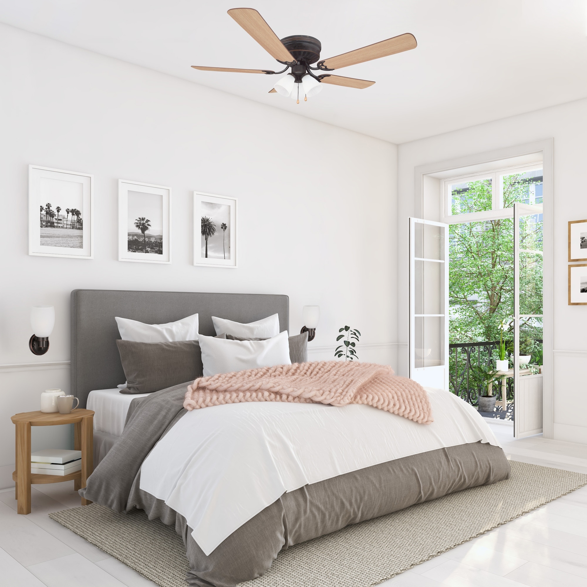 Millbridge 52-Inch Traditional 3-Speed 5-Blade LED Indoor Hugger/Low Profile Ceiling Fan