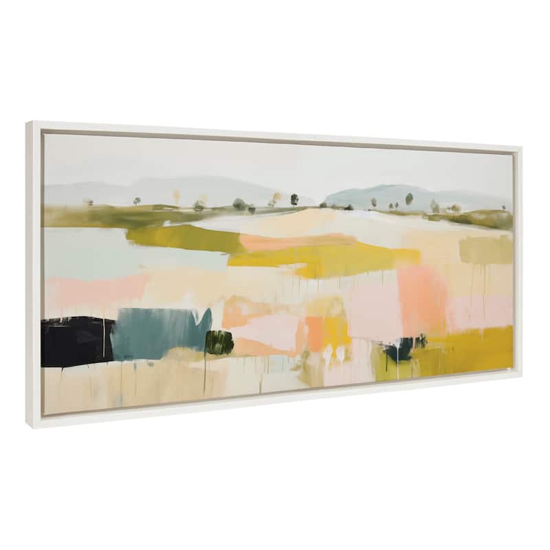 Kate and Laurel Sylvie Quaint Vista I Framed Canvas by Amy Lighthall - 18x40 - White