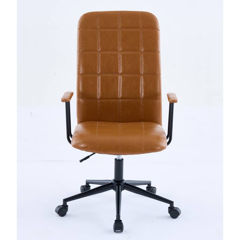 PU leather office chair, with armrest, high backrest, soft foam seating, 360 degree swivel, adjustable gaslift