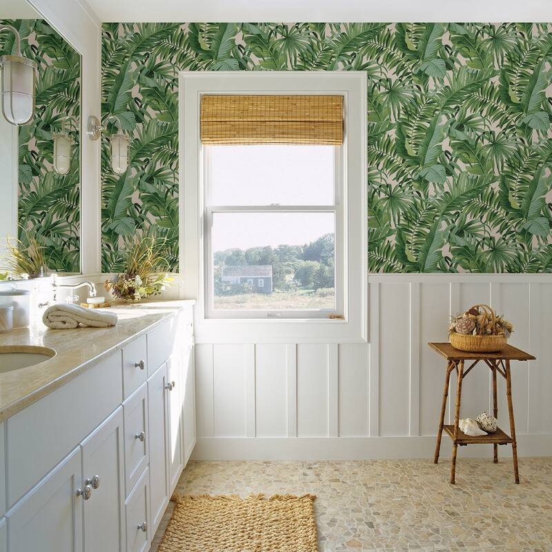 A-Street Prints Alfresco Green Tropical Palm Wallpaper