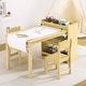 preview thumbnail 5 of 10, Kids Art Table and Chairs Set with Large Storage for Writing Drawing Yellow