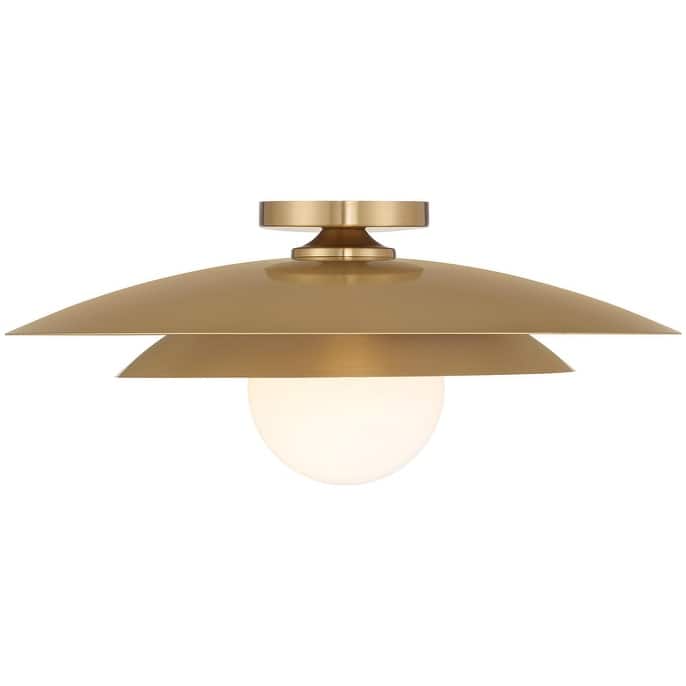 Savoy House 6-5564-1 Sherrer 20" Wide LED Semi-Flush Globe Ceiling - Warm Brass