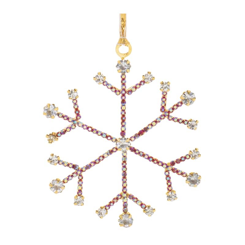 Jeweled Metal Snowflake Ornament (Set of 12) - N/A