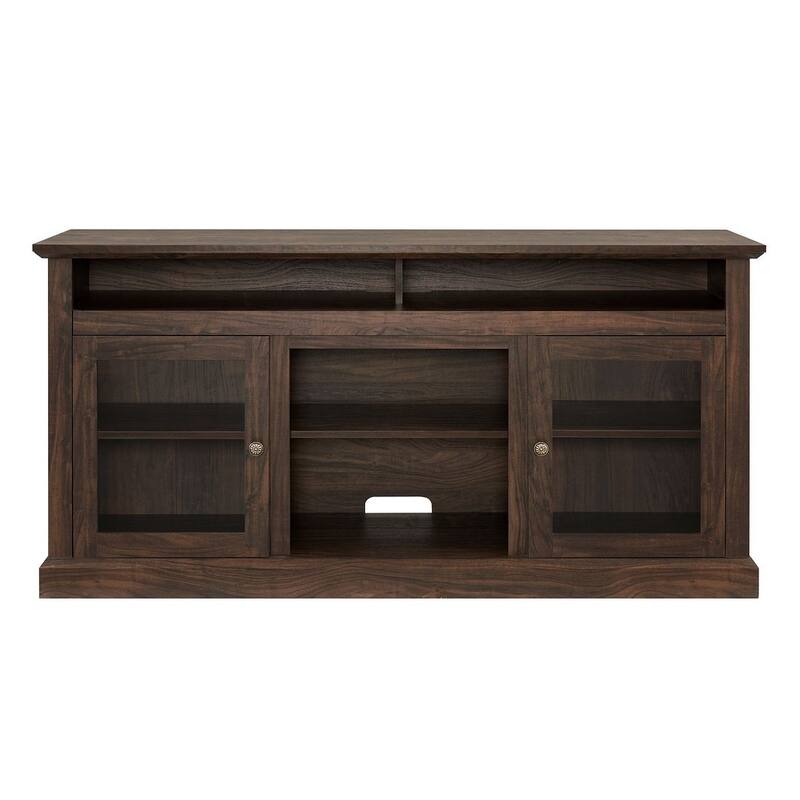 60'' American Traditional Style Contemporary TV Media Stand with Fireplace Insert
