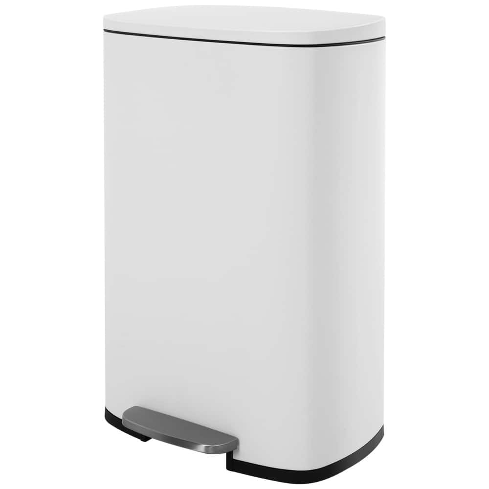 13 Gallon 50 Liter Stainless Steel Step Trash Can with Removable Inner Bucket by Furniture of America